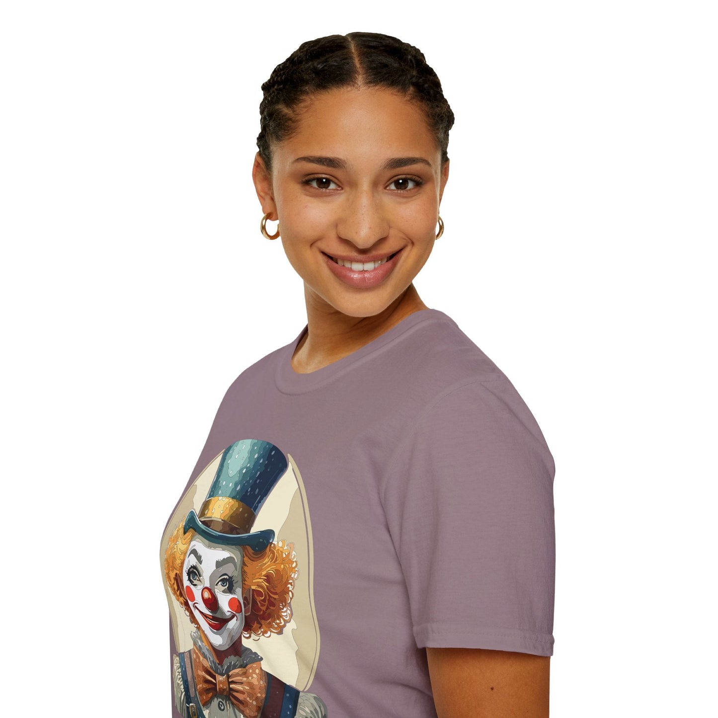 Clown Shirt Unisex T Shirt With Clown Circus Theme Funny Man Shirt Gildan Softstyle 64000