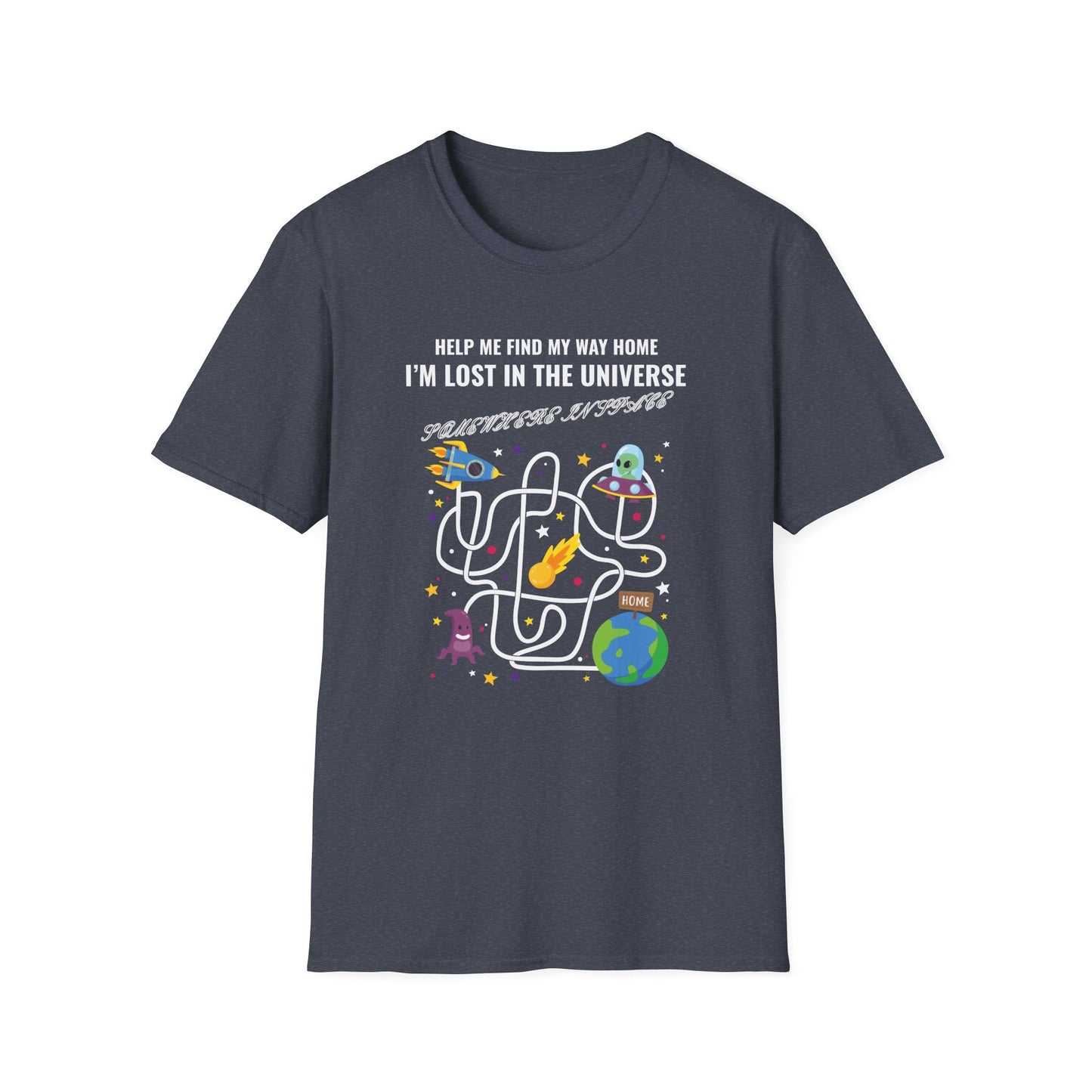 Lost in the Universe Maze TShirt Unisex Cotton Funny Space Puzzle Tee