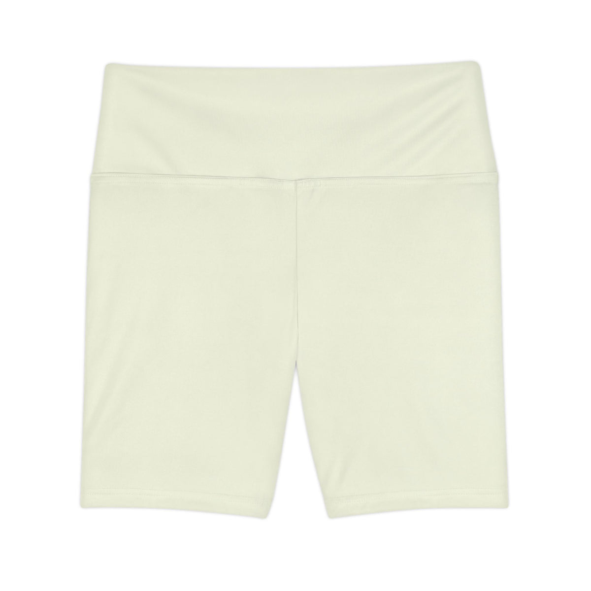 Shell Beige Women's High-Waist Workout Shorts — Solid Light Sage Biker Shorts for Yoga & Training