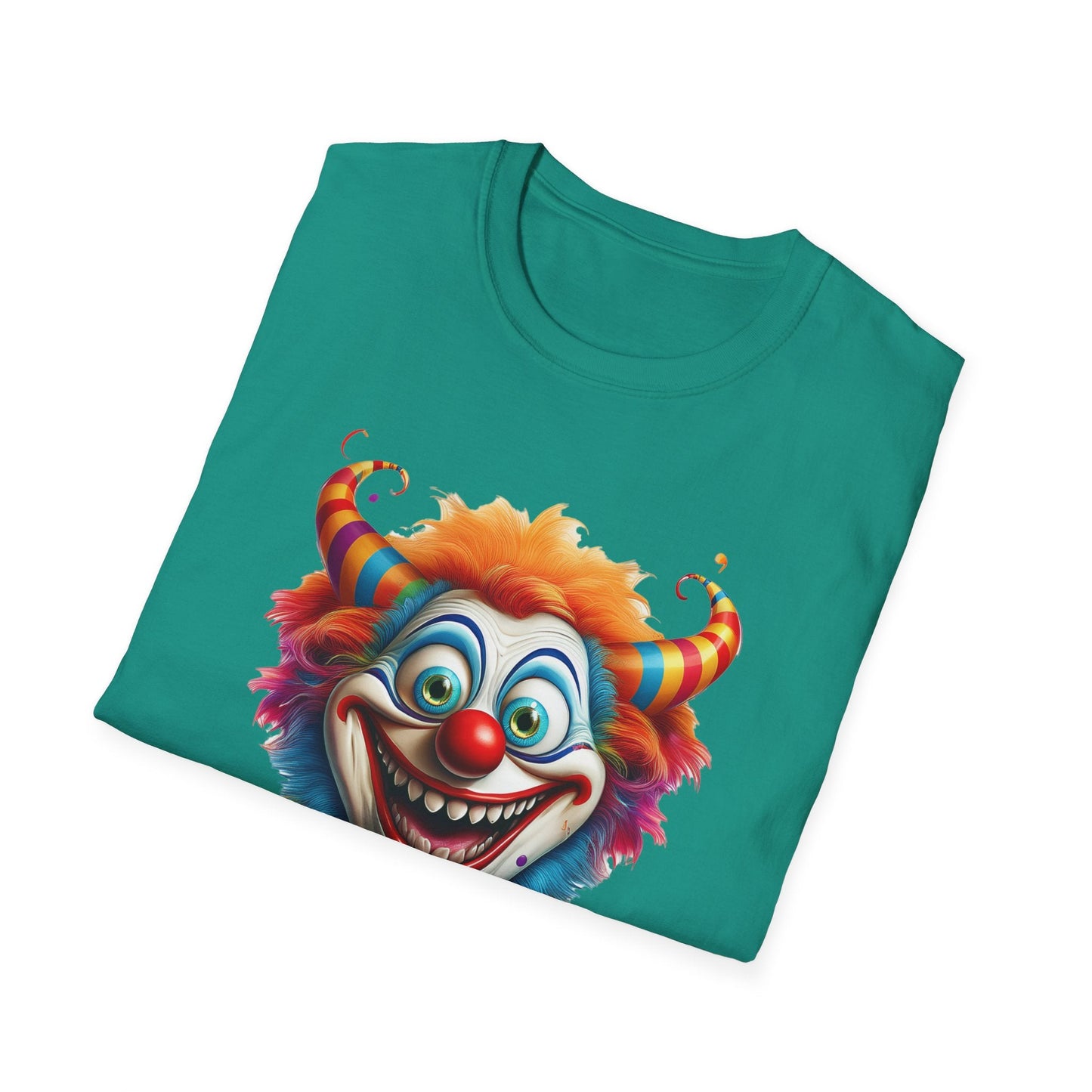 Unisex Clown Shirt Circus Tee Funny Man Shirt Scary Man Shirt Gildan Softstyle 64000
