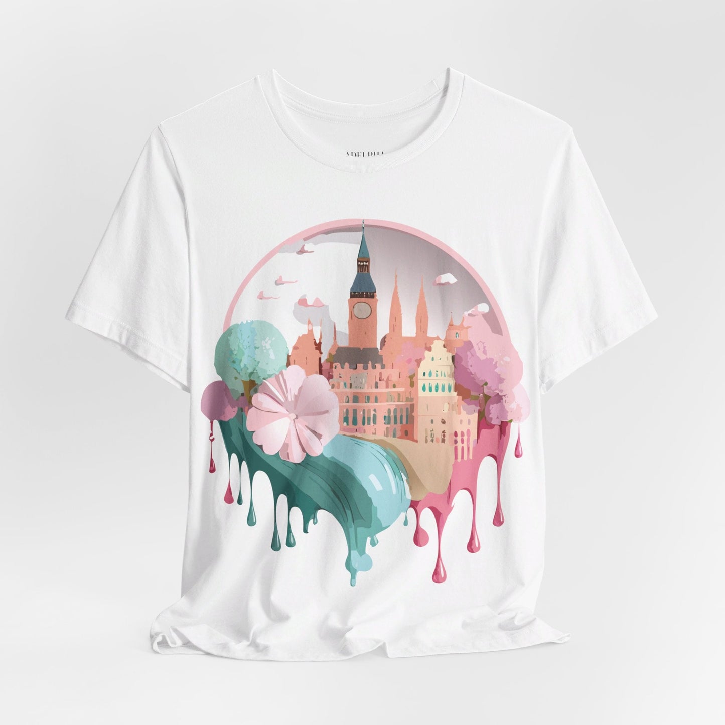 Prague Tourist Unisex Graphic Tee Featuring Vintage Inspired Art By