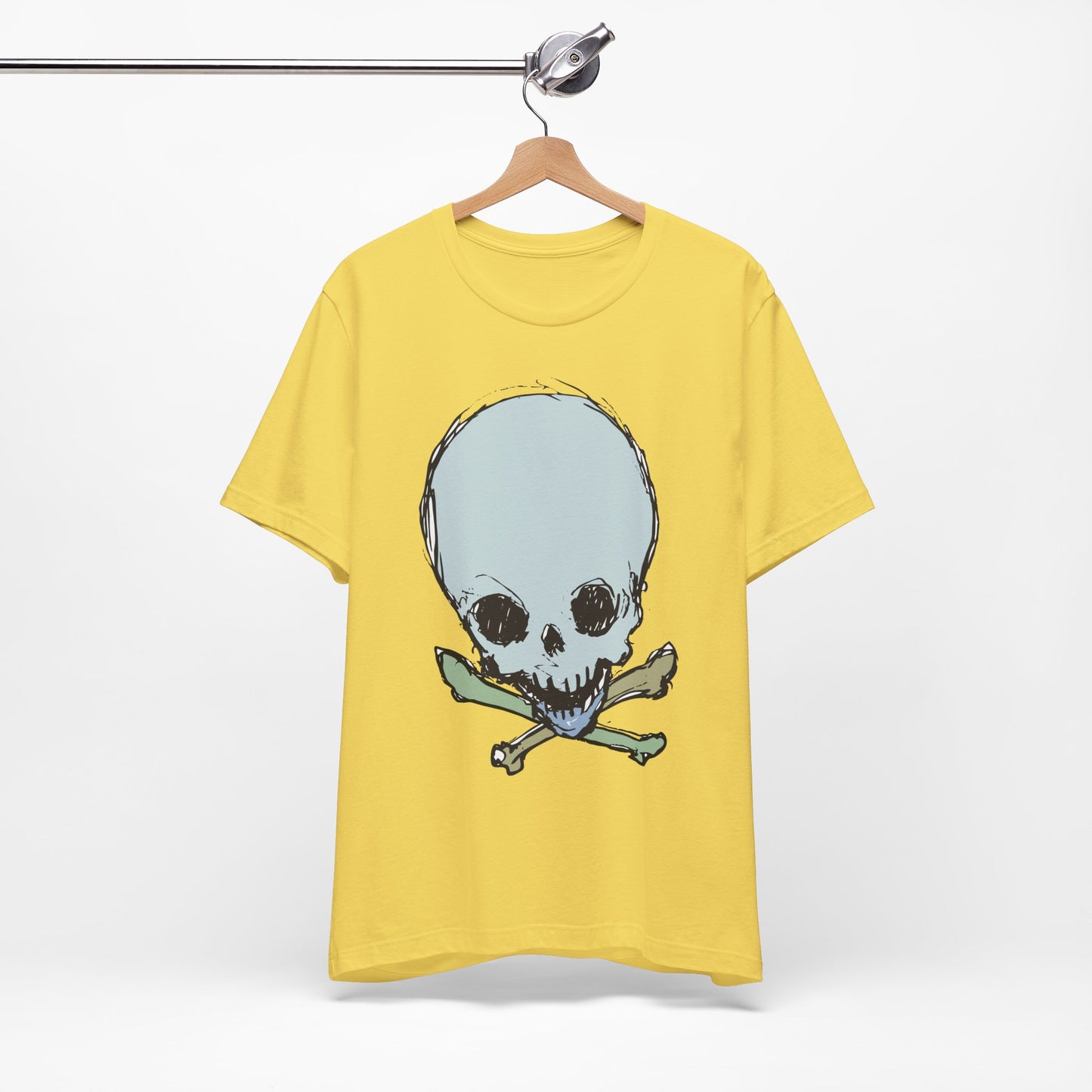 Lt Blue Skull Graphic Design Tee, Skull Shirt, Vintage Tees, Art Design T-Shirt, Vintage Graphic Tee, Art Shirts with Skulls