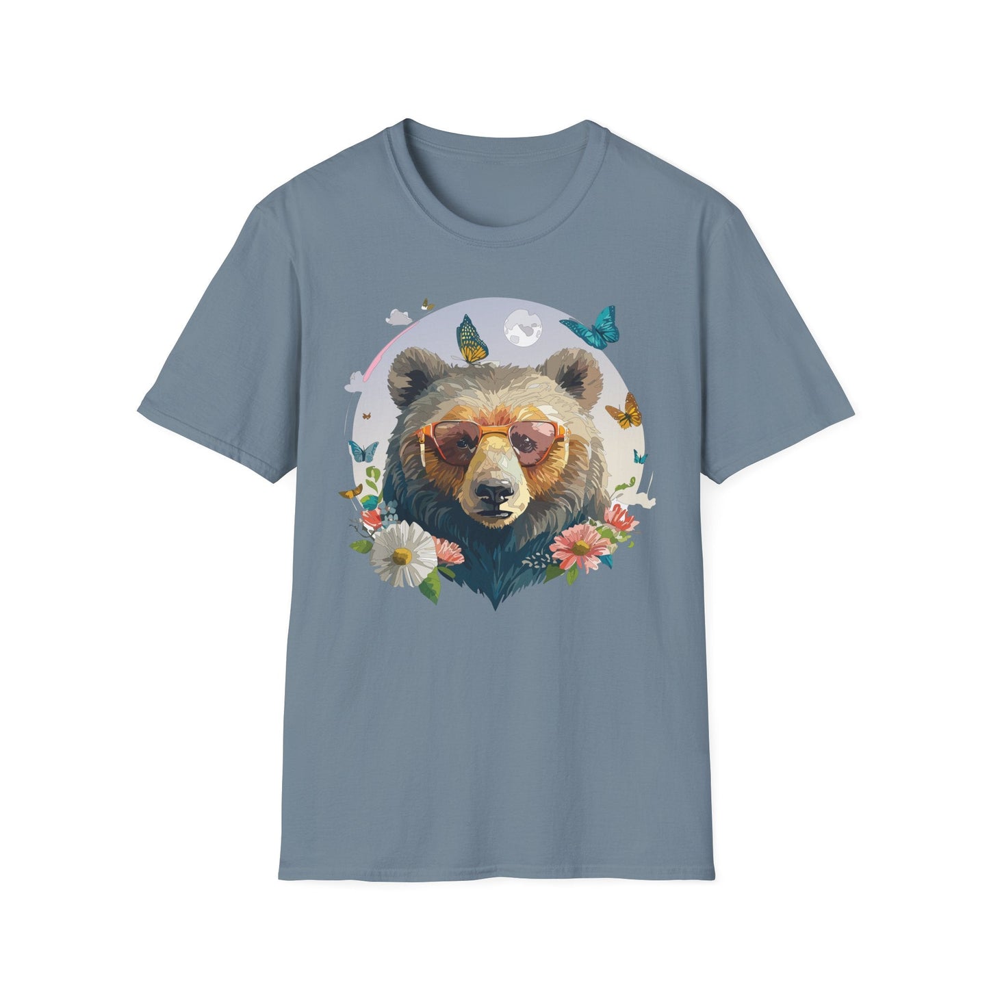 Bear T Shirt Unisex Softstyle Tee 100 Percent Ring Spun Cotton Gildan 64000 Comfortable Wear