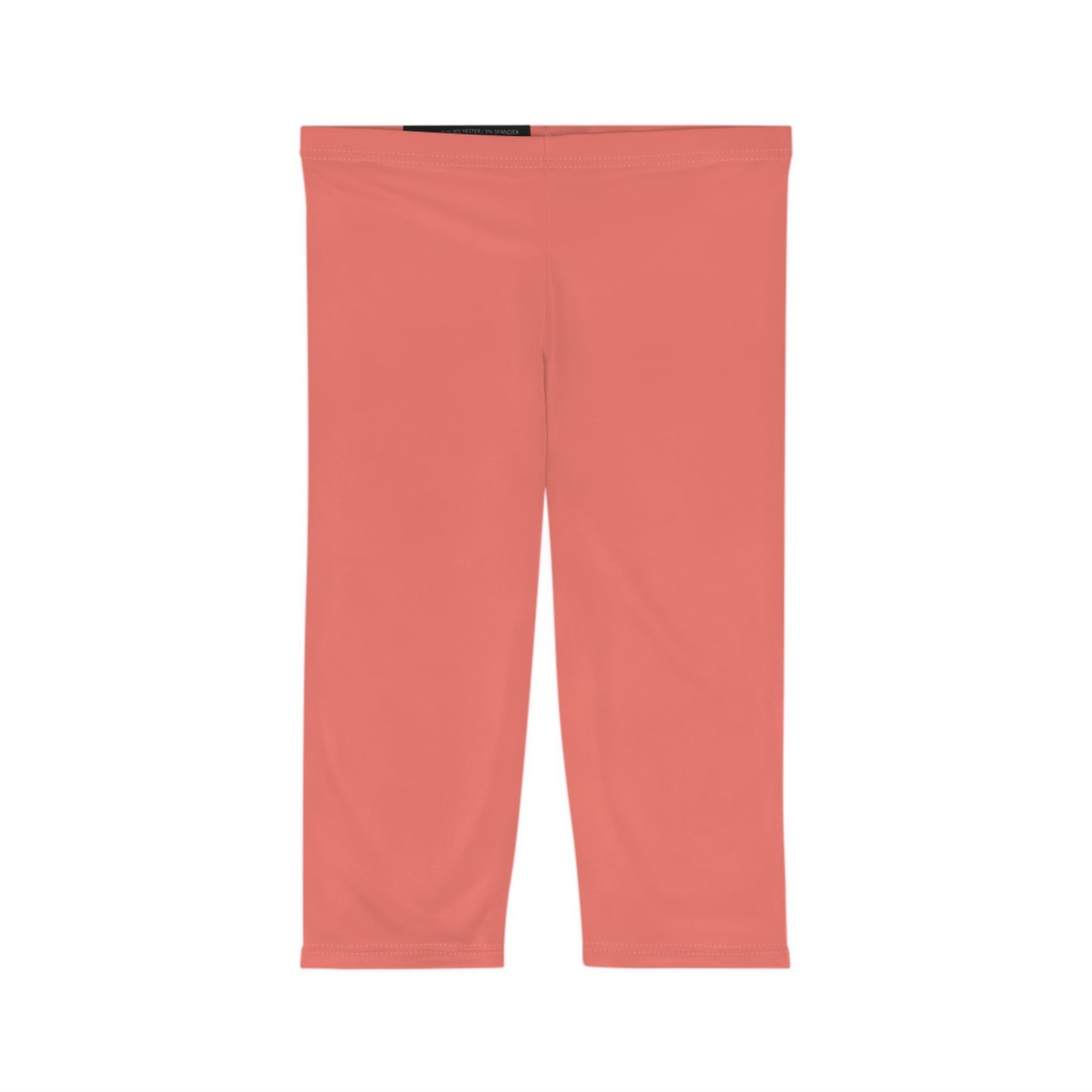Fresh Salmon Color Women's Brushed Suede Poly Span Casual Capri Leggings XS-2XL