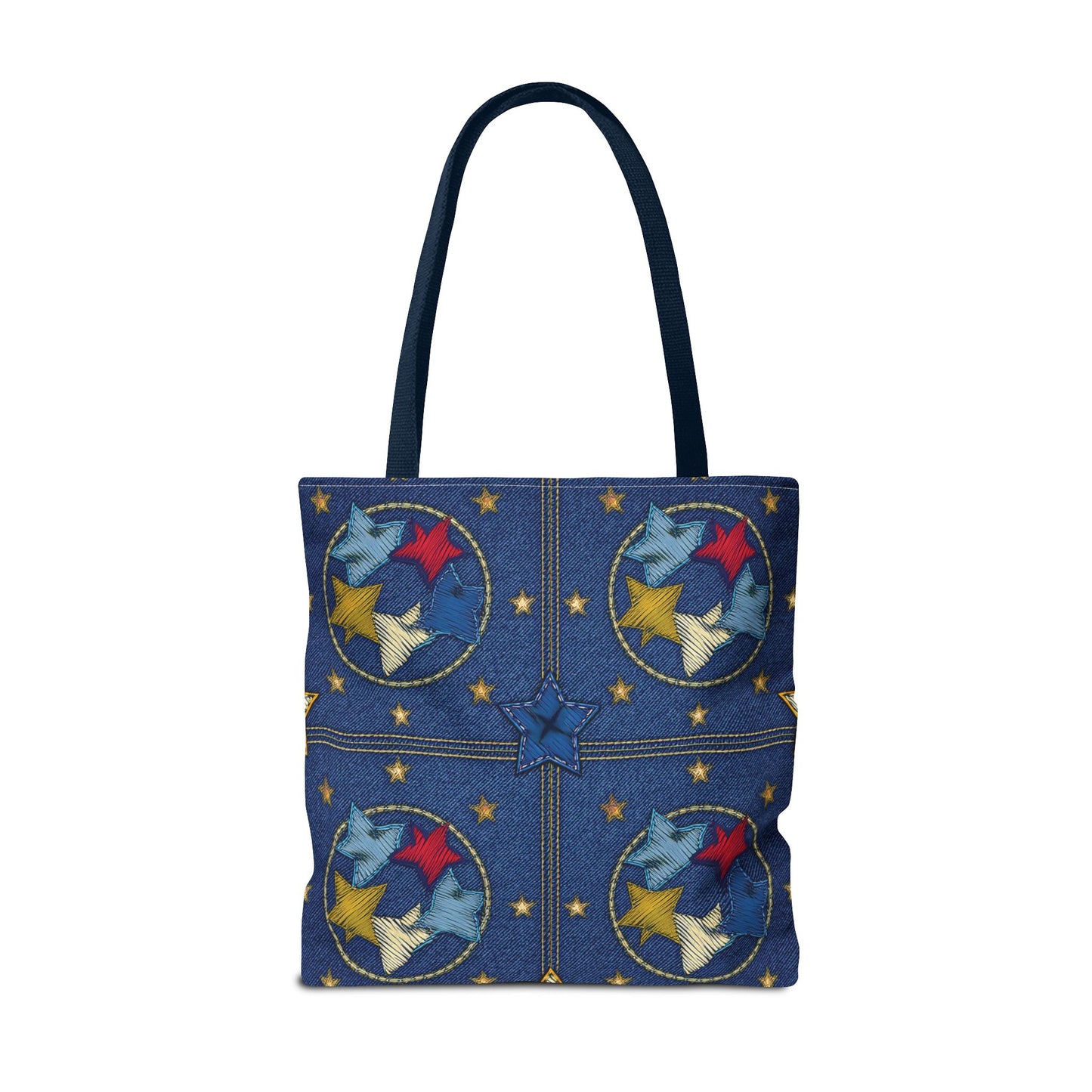 Denim Fabric Imitation Print Unisex Canvas Bag Poly Spun 3 Sizes Tote Bag 181-2