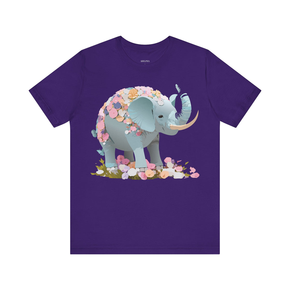 Elephant Graphic Unisex Cotton Bella+Canvas Tee with Art Animal Design d18