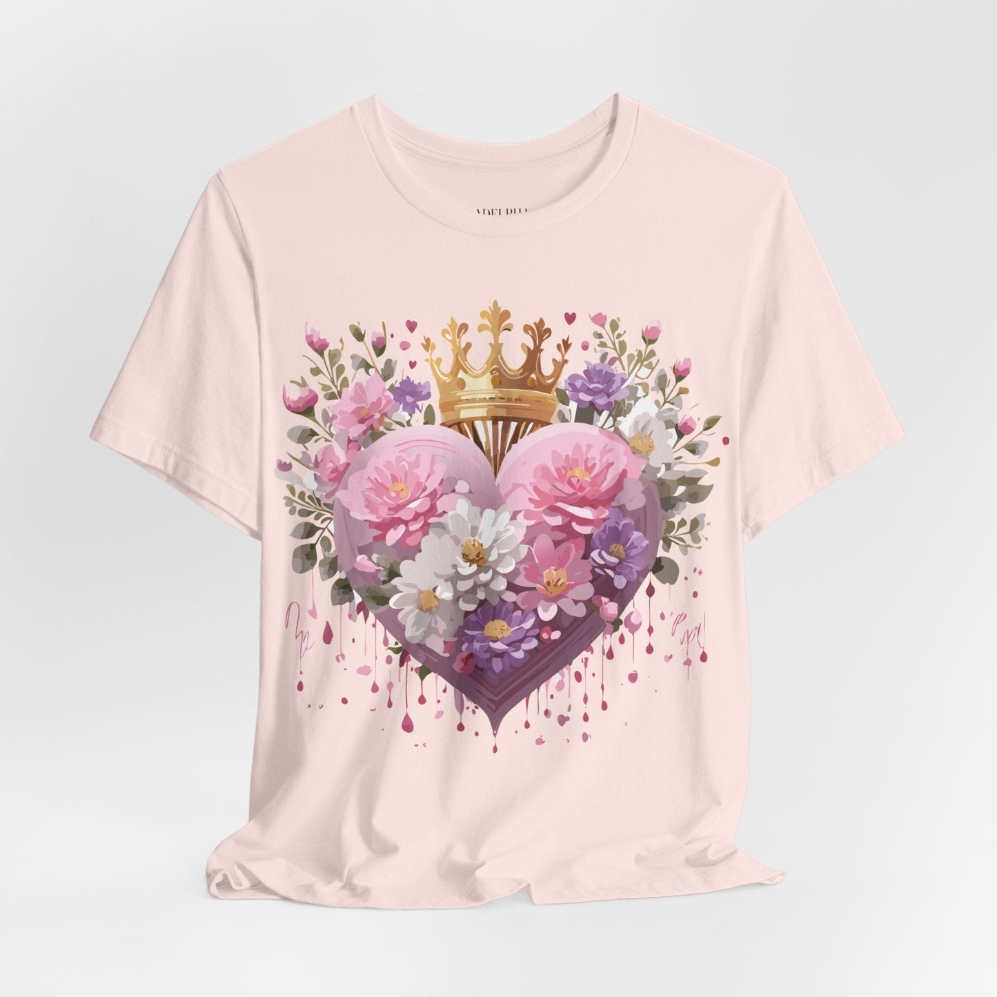 Valentine Day Graphic Unisex 100 Cotton Vintage Artwork with Love and Flower Design Tee 2