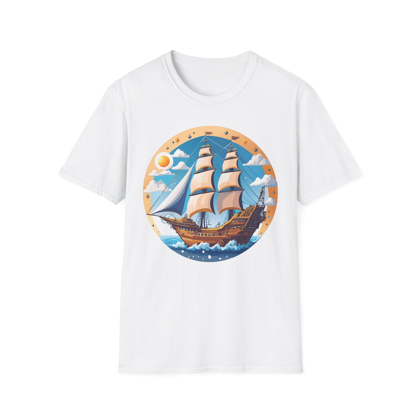 Unisex Nautical Frigate Ship T Shirt Vessel Tee Gildan Softstyle 64000 100 Percent Ring Spun Cotton