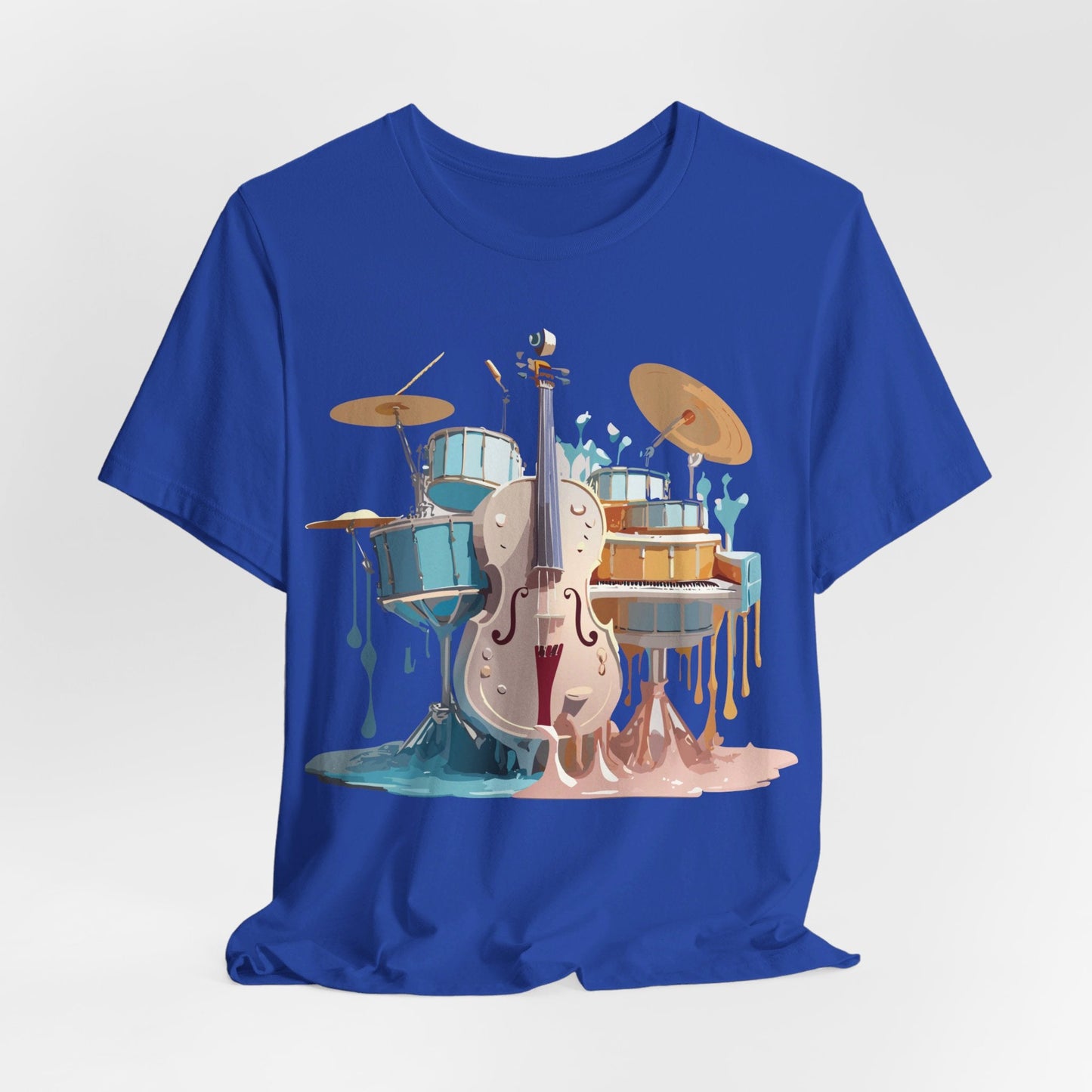 Music Graphic Unisex 100 Cotton Vintage Art with Musical Elements Tee 84