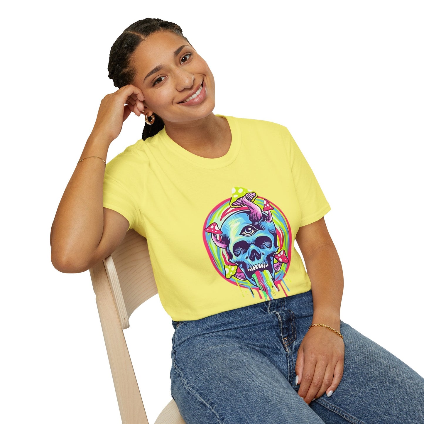 Unisex Skull Tee Shirt With Skeleton Design Cotton Softstyle 64000 T Shirt Premium Cotton Tee
