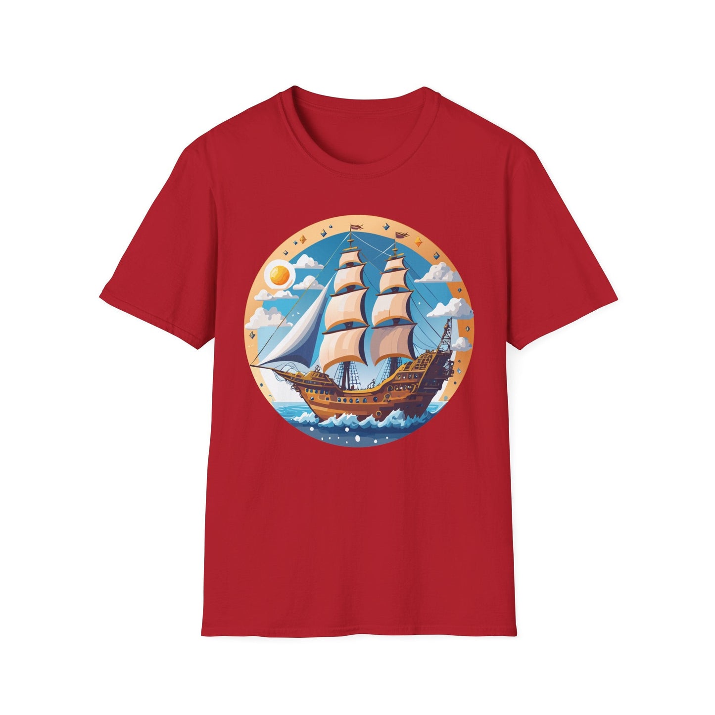 Unisex Nautical Frigate Ship T Shirt Vessel Tee Gildan Softstyle 64000 100 Percent Ring Spun Cotton