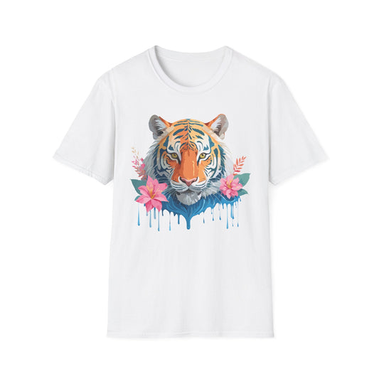 Tiger Unisex Softstyle T Shirt 100 Percent Cotton Gildan 64000 Animal Tee