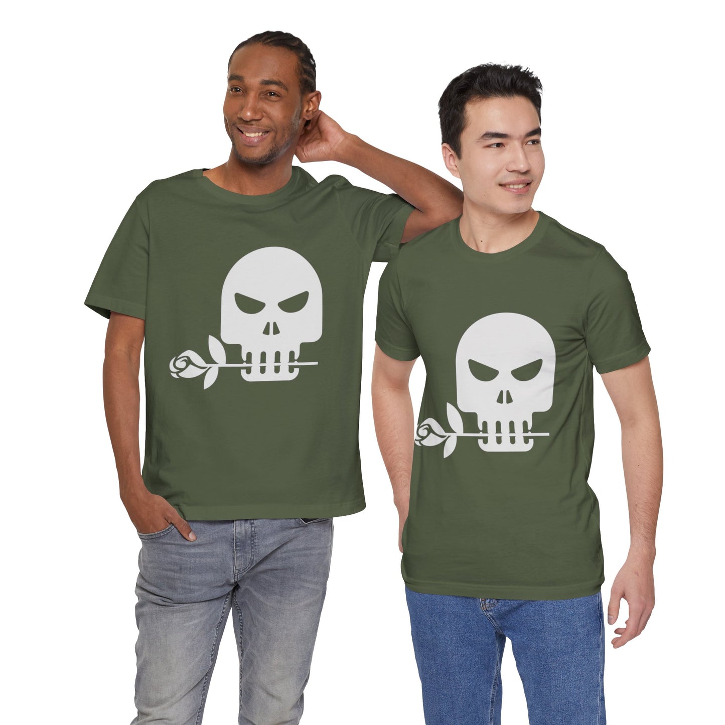 Unisex Cotton Tee Shirt with Skull