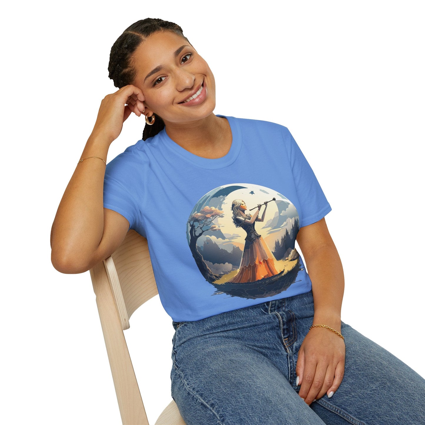 Unisex Softstyle Graphic T Shirt 100 Percent Ring Spun Cotton Art Design Tee For Women