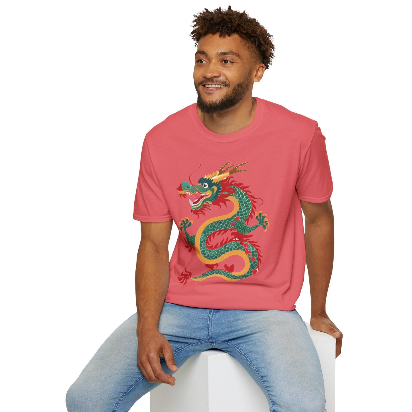 Dragon Graphic Unisex Cotton Softstyle Art Design Tee With Animals 3