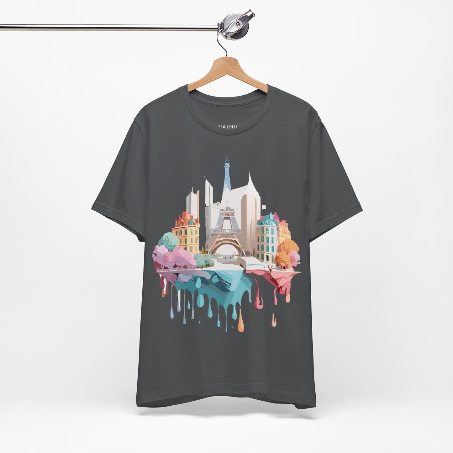 Paris Tourist Graphic Tee Unisex Jersey Short Sleeve Shirt by Adelpha Art Design Vintage Inspired
