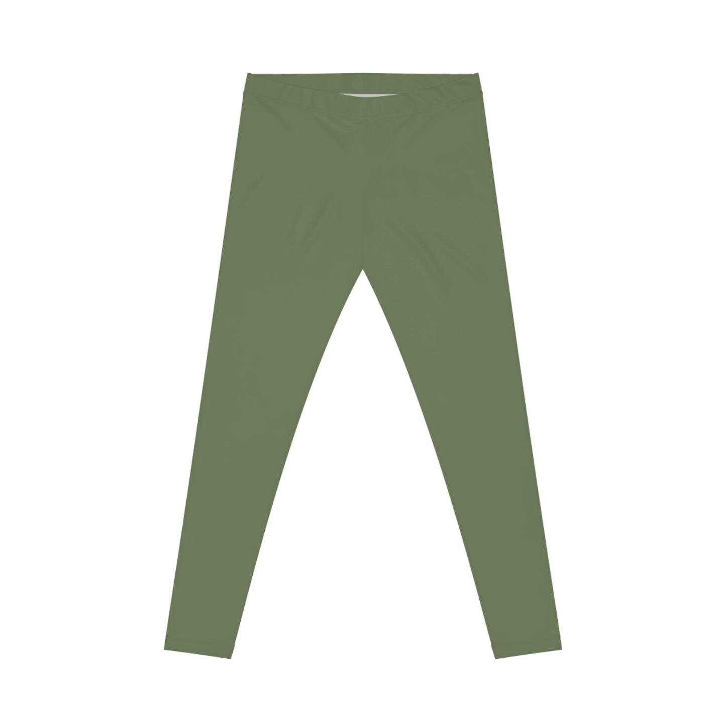 Dusty Olive Color Women's Poly-Span Casual Leggings XS-2XL