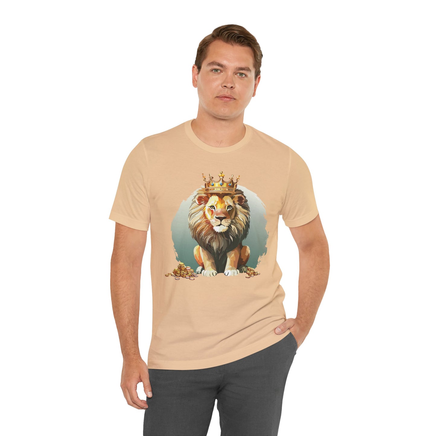 Regal Lion Short Sleeve Tee, Animal Shirt, Lion Tee, Unisex Top, Birthday Gift, Shirt with Animal design