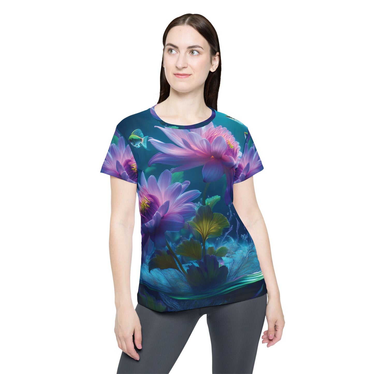 Camiseta de poliéster con flores