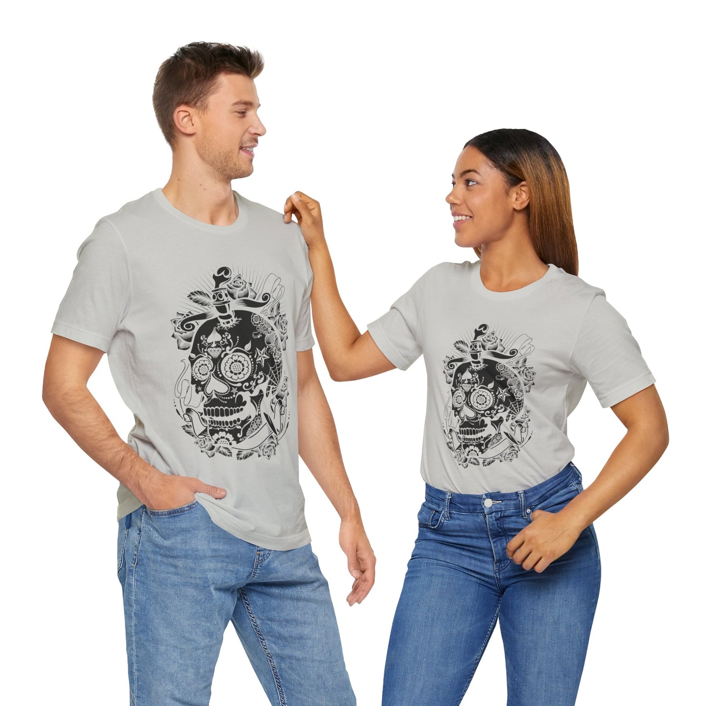 Unisex Cotton Tee Shirt with Skull