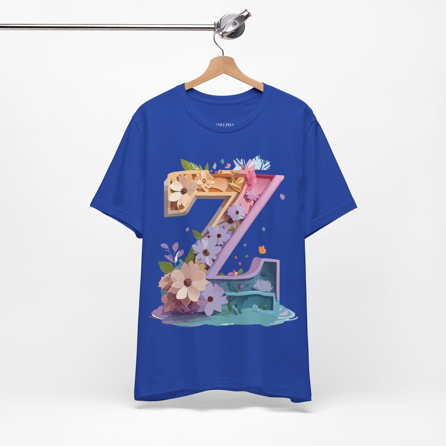 Letter Z Shirt Unisex Graphic Tee Adelpha Vintage Inspired Artwork Short Sleeve Jersey
