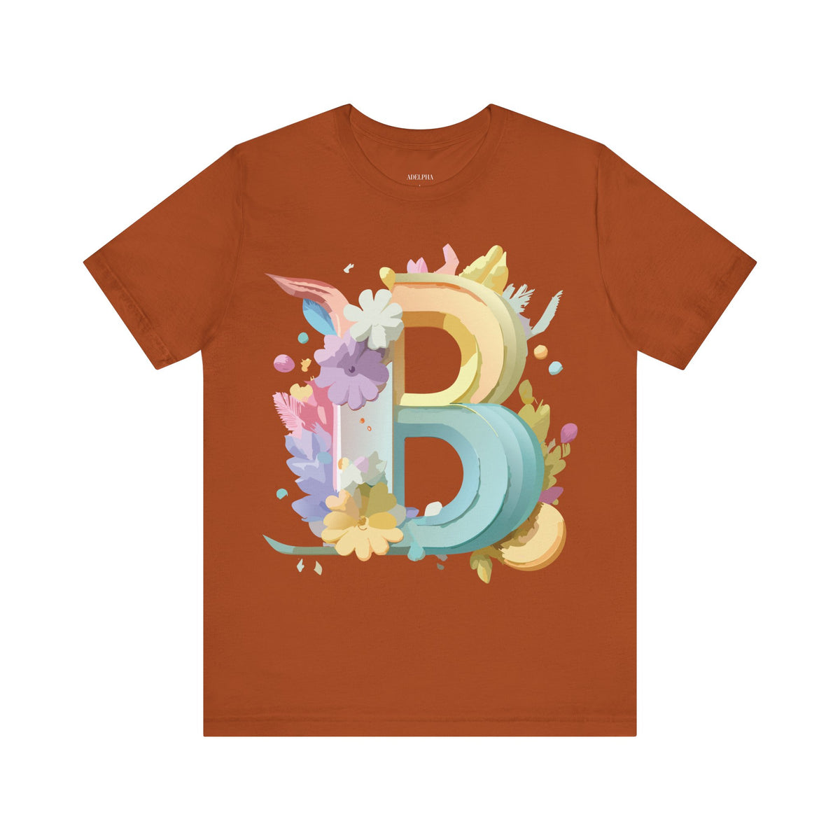 Letter B Graphic Unisex Cotton Bella+Canvas Tee with Art Letter Design