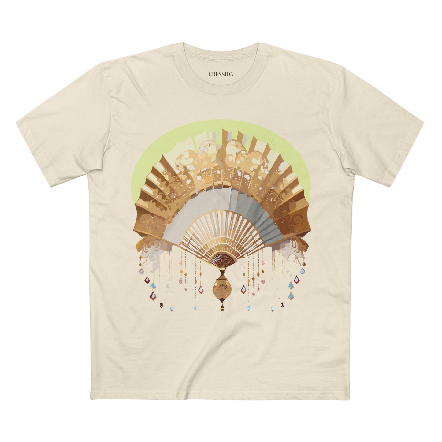 Antique Fan Graphic Design T-Shirt Unisex 100 Cotton Floral Carnival Artwork Tee 18