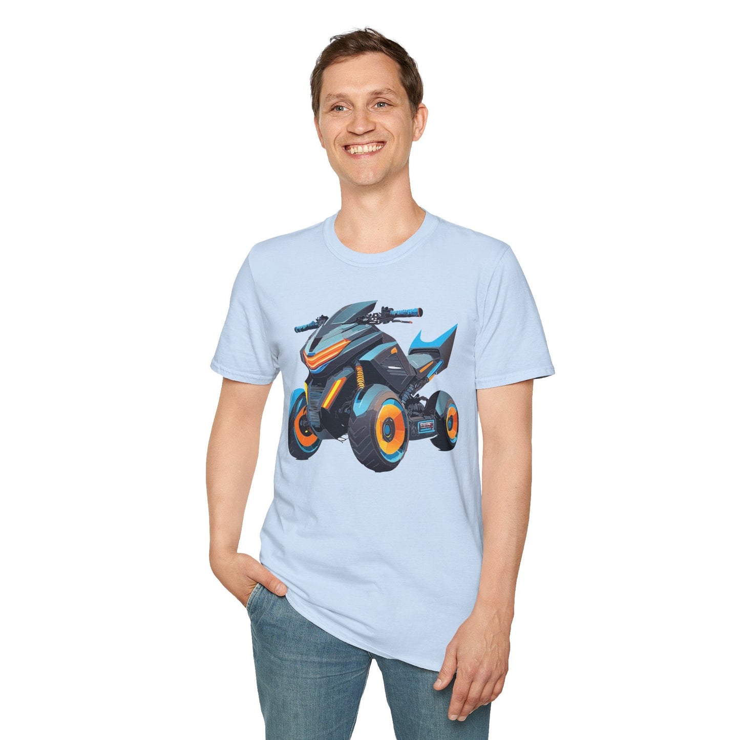 Unisex Motorcycle Art Design T Shirt Softstyle 64000 MTB Graphic Tee For Riders
