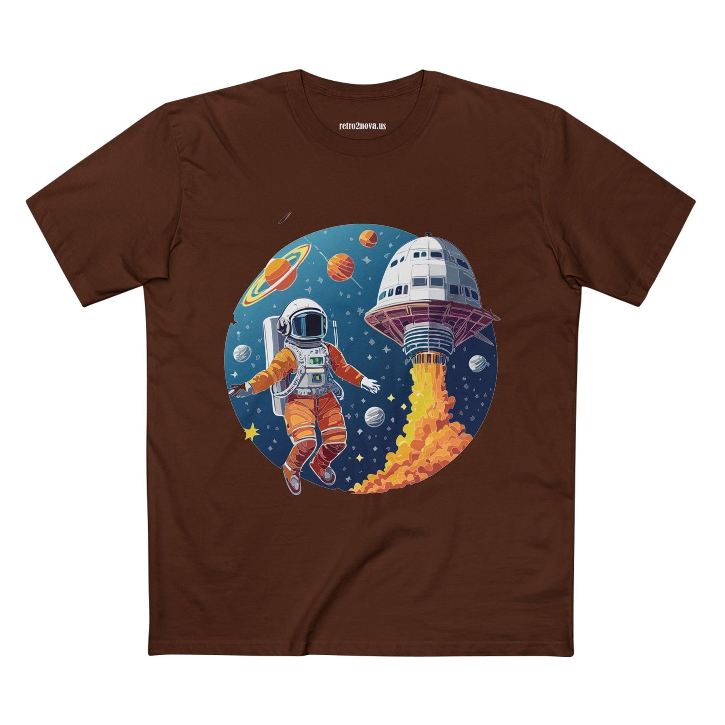 Cosmos Shirt Astronaut Tee Unisex Premium Cotton Art Design By Retro2Nova CS19 Original Art Design
