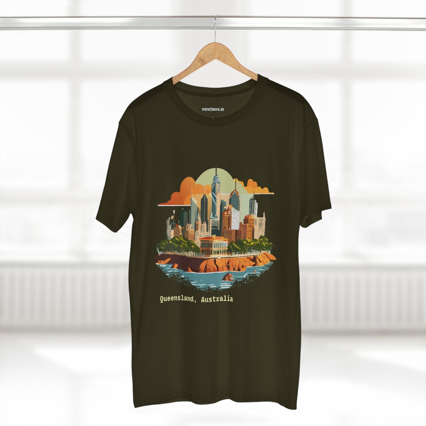 Unisex Travel Shirt Australia Art Tee Premium Cotton Original Design Retro2Nova TT65
