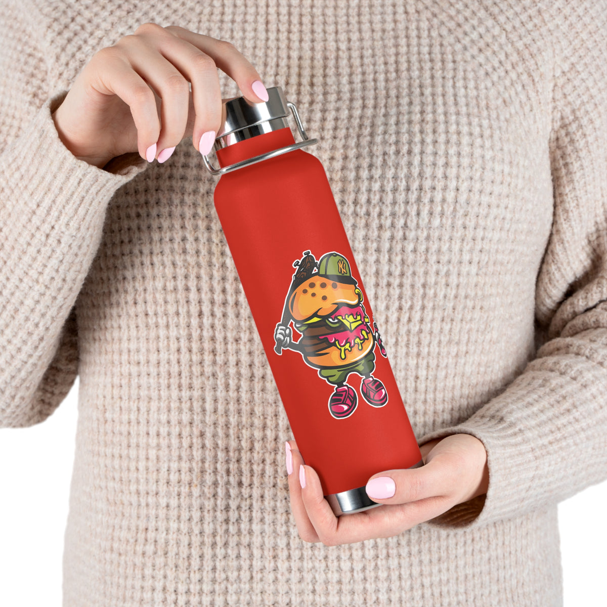 22oz Copper Insulated Water Bottle with Cartoon Design - CV10