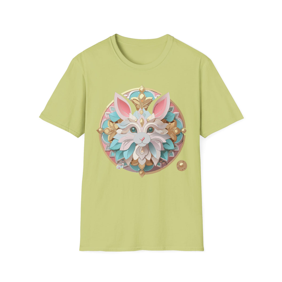 Ornate Floral Fox Mask T-Shirt | Pastel Mandala Animal Art