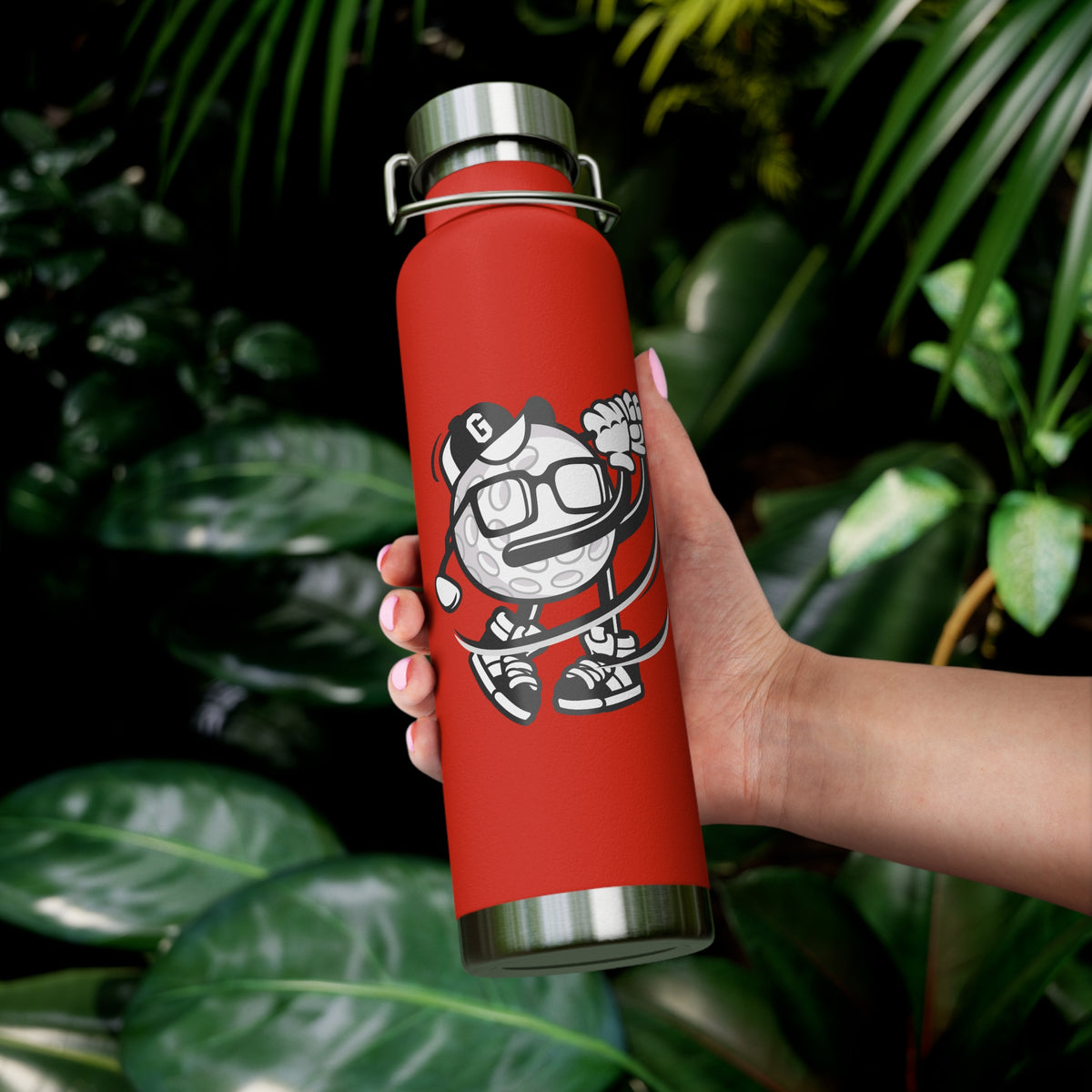 22oz Copper Insulated Water Bottle with Cartoon Design - CV87