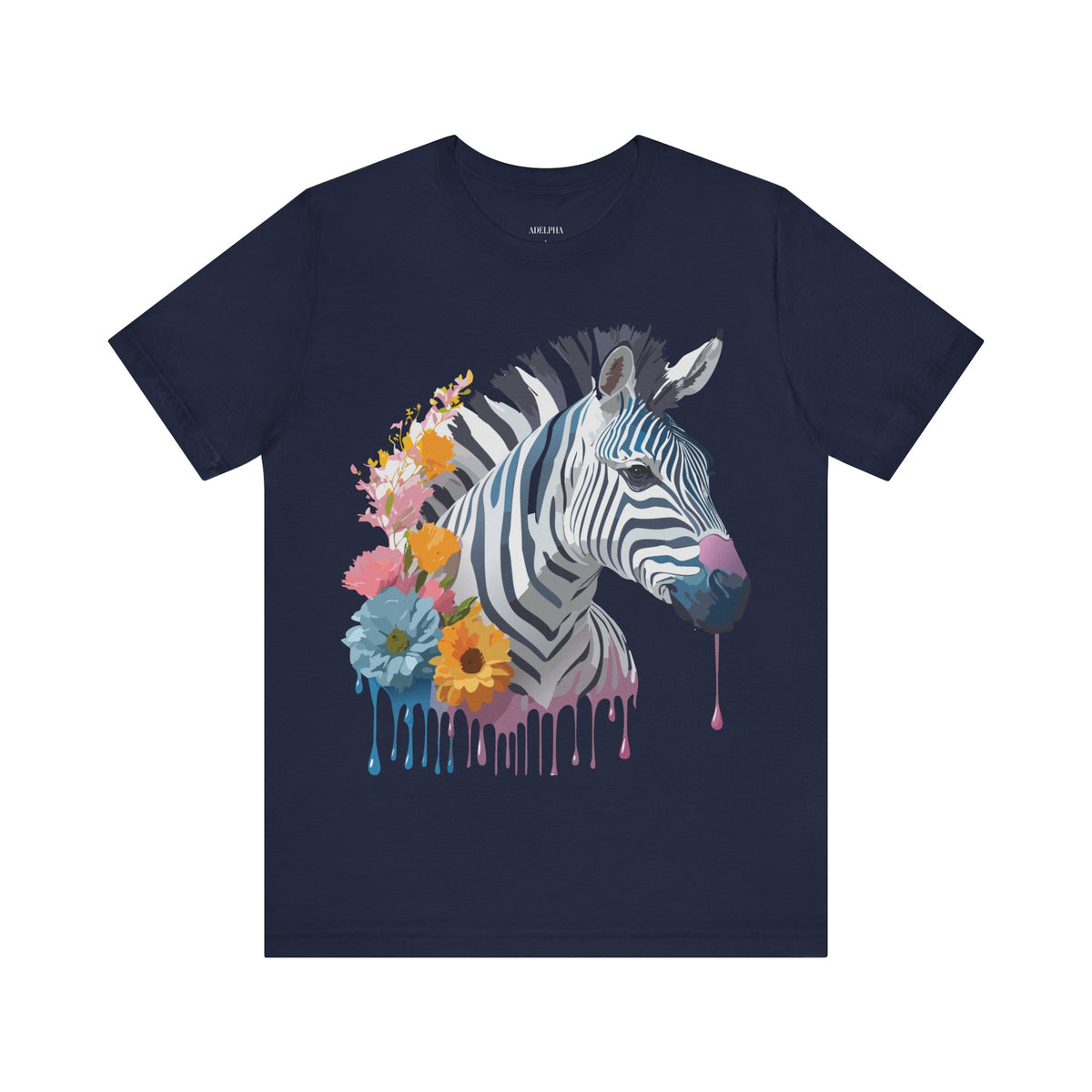 Zebra Graphic Unisex Cotton Bella+Canvas Tee with Art Animal Design e77