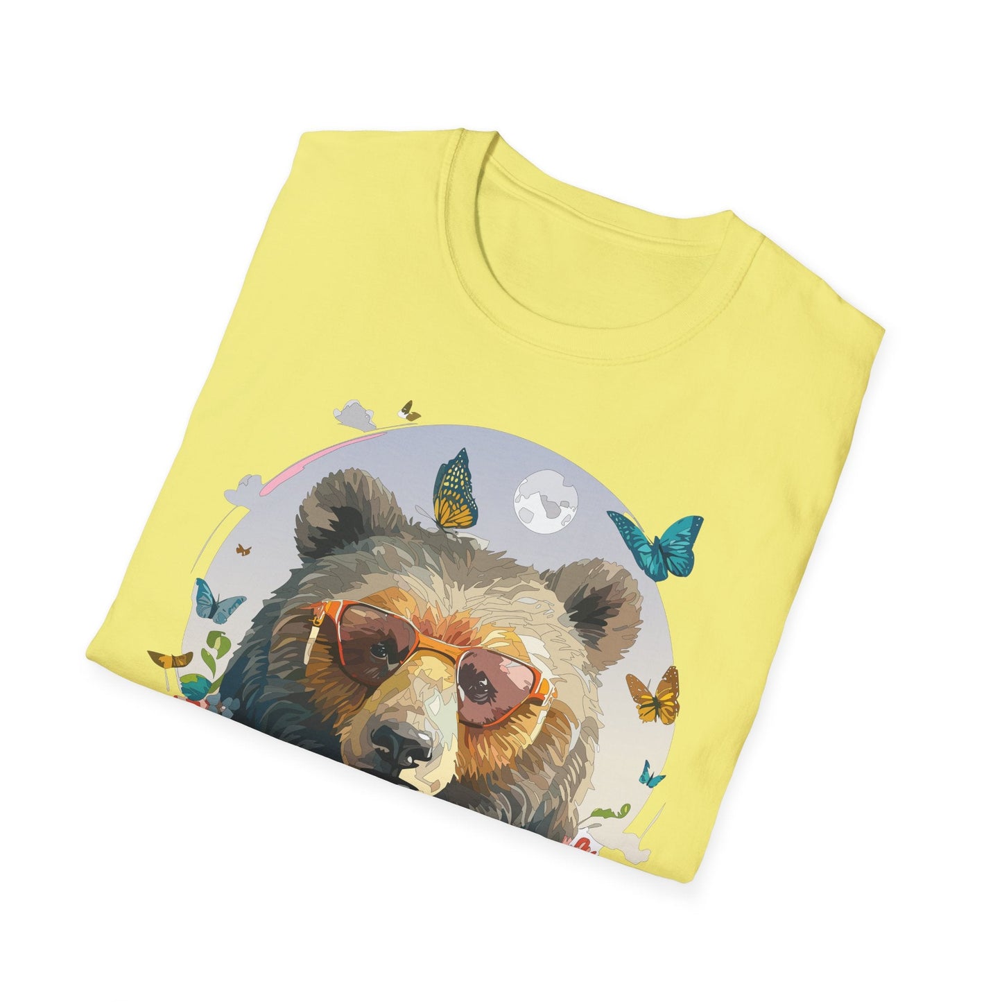 Bear T Shirt Unisex Softstyle Tee 100 Percent Ring Spun Cotton Gildan 64000 Comfortable Wear