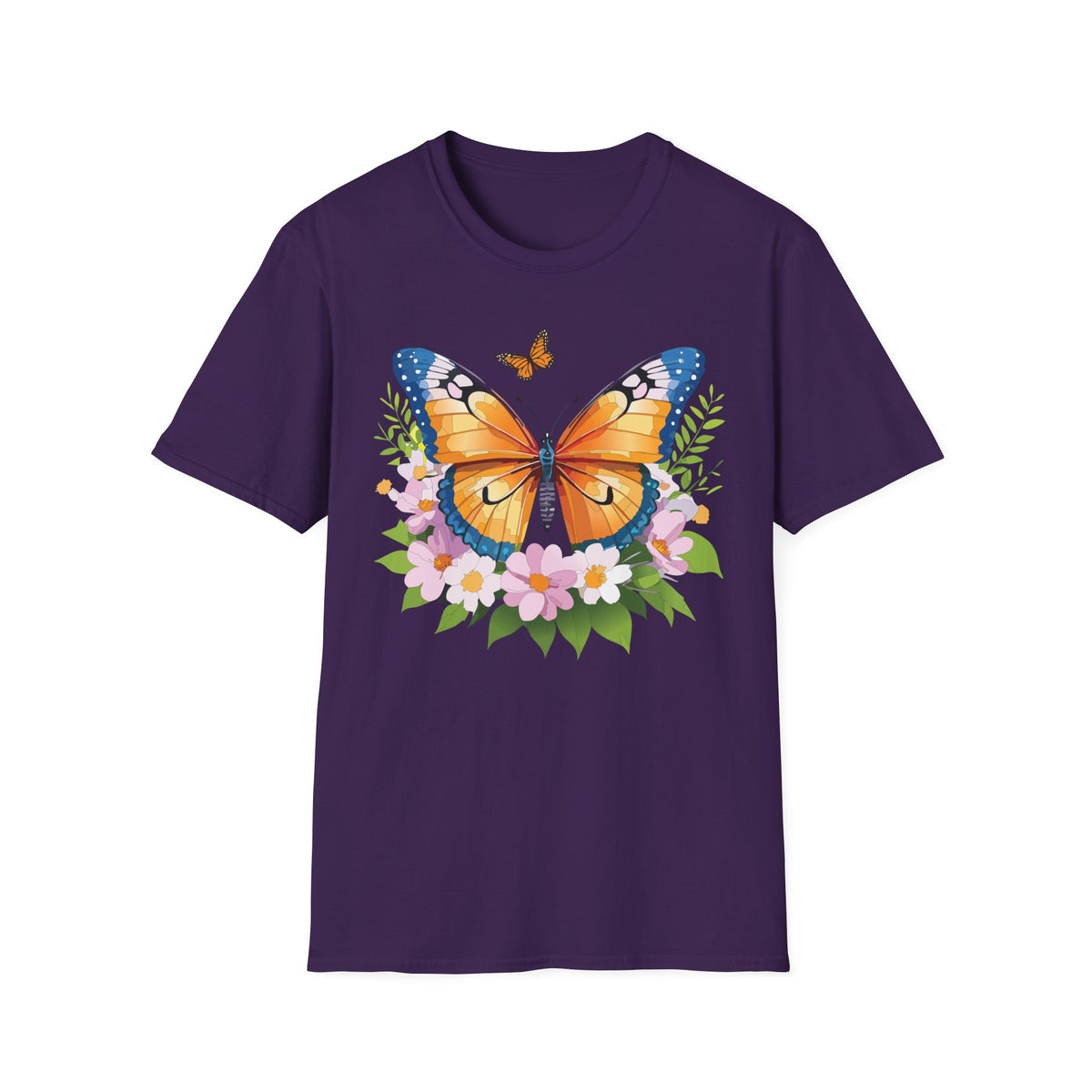 Monarch Butterfly Floral Butterfly Graphic Design Unisex 100 Cotton Gildan T-Shirt