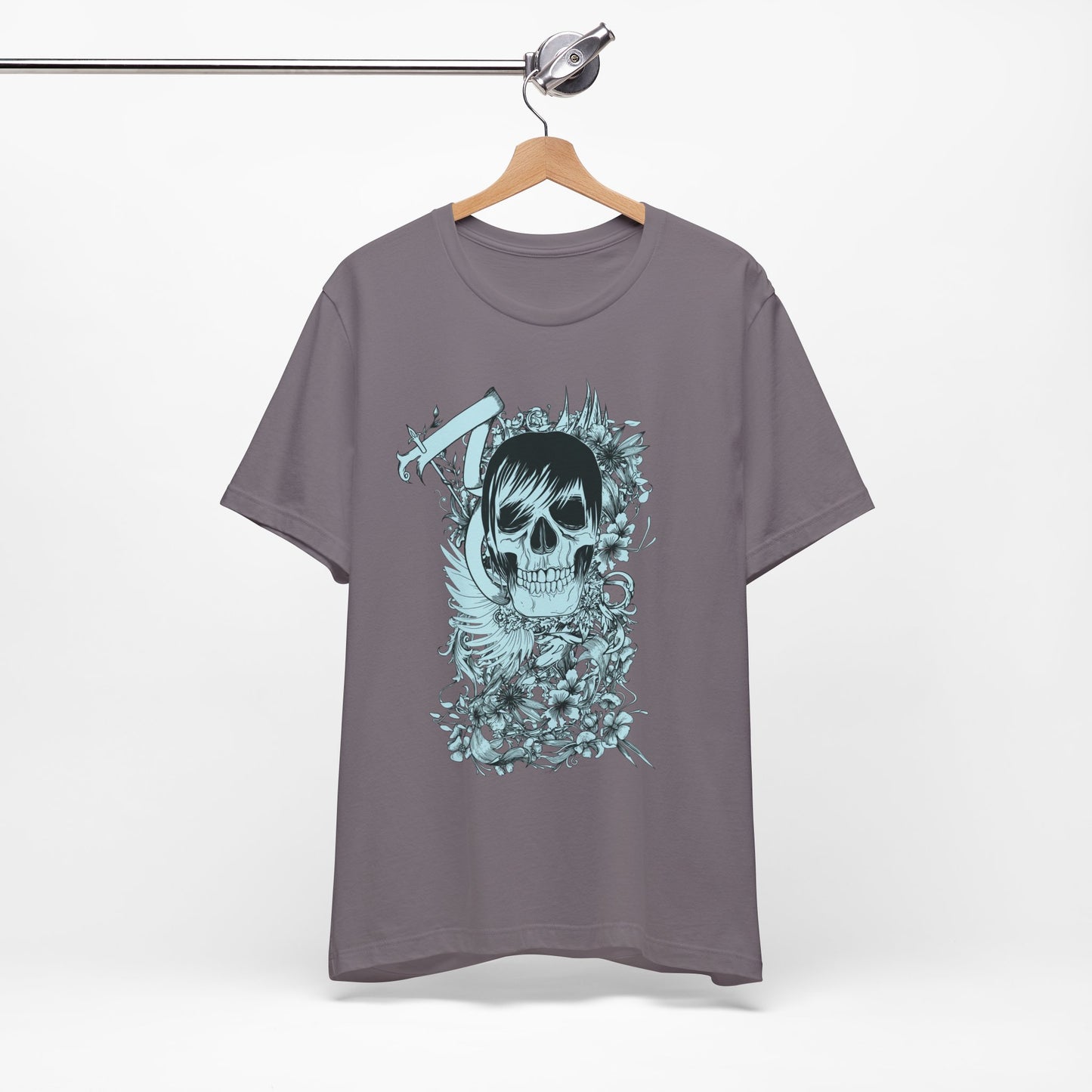 Sky Skull Graphic Design Tee, Skull Shirt, Vintage Tees, Art Design T-Shirt, Vintage Graphic Tee, Art Shirts with Skulls