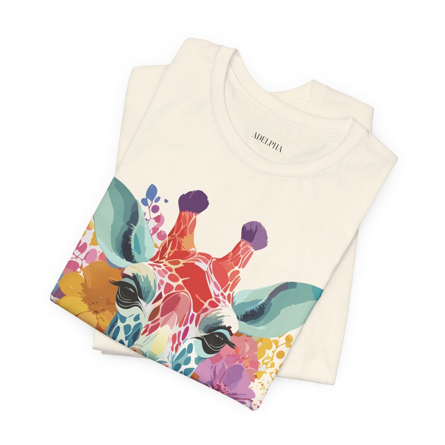 Giraffe Graphic Tee Unisex Vintage Inspired Art Design Adelpha Short Sleeve Shirt