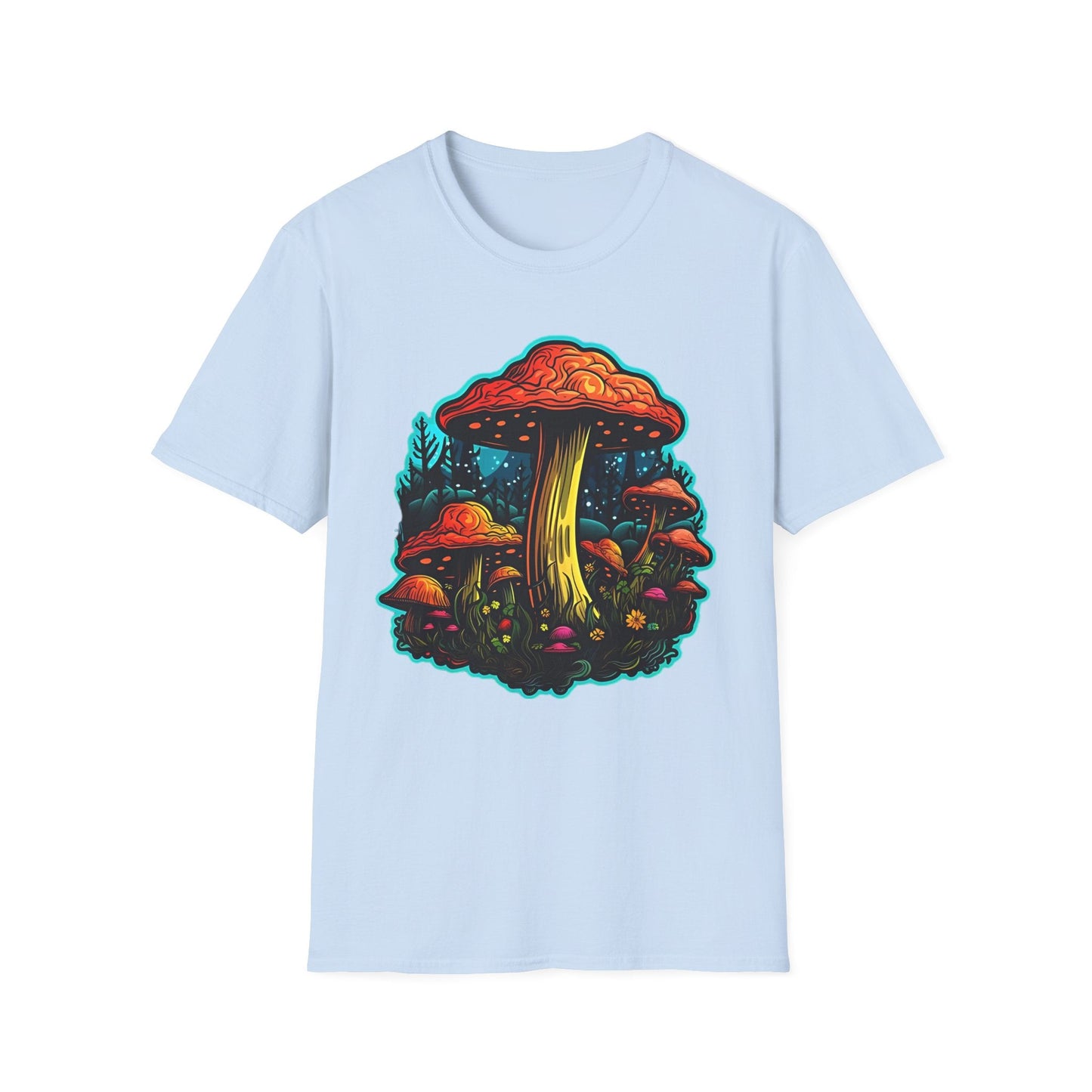 Mashroom Tee Shirt Unisex Softstyle 64000 With Funny Mashroom Fungus Graphic Design
