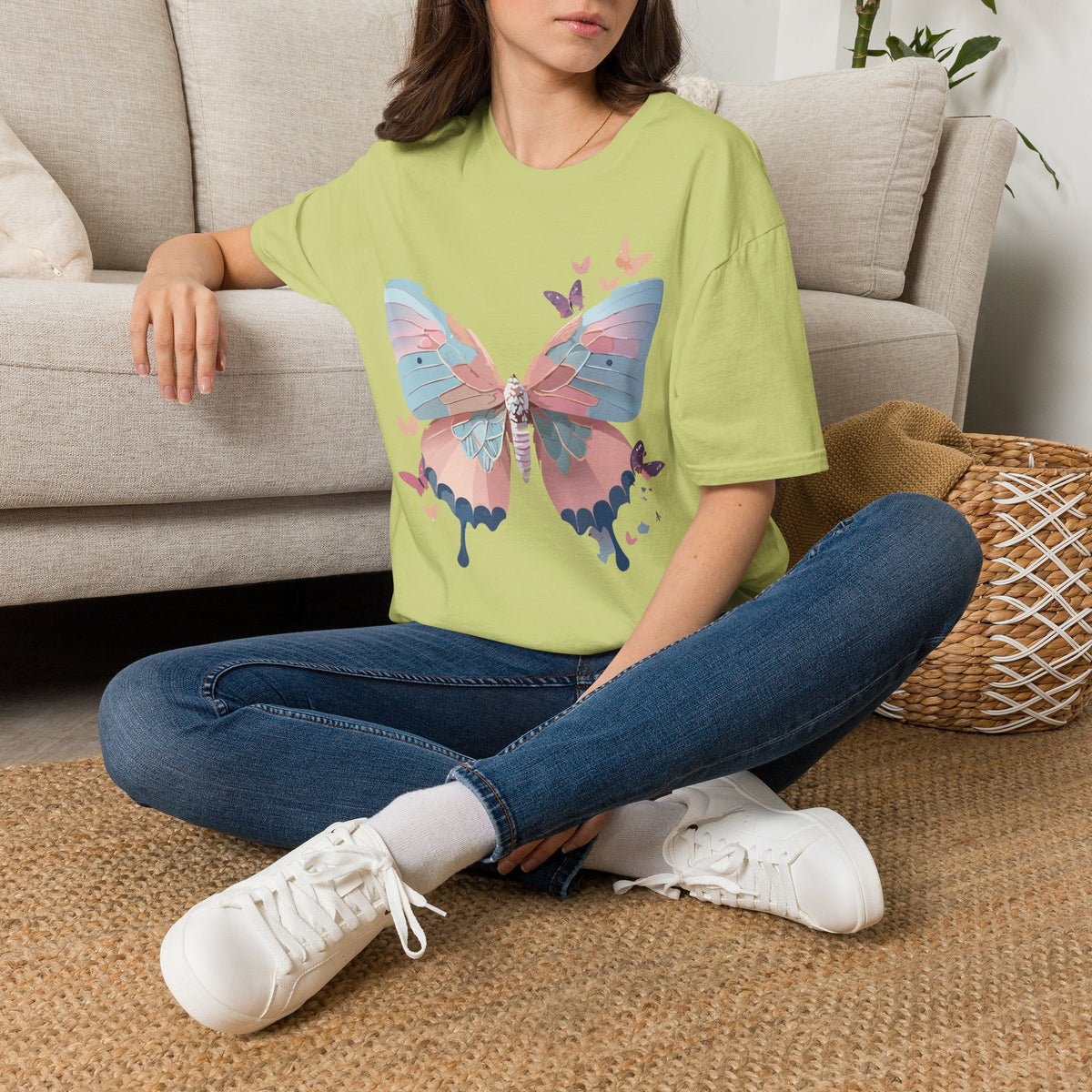 Watercolor Butterfly T-Shirt – Colorful Nature-Inspired Gift Graphic Tee Unisex 100 Cotton Gildan T-Shirt