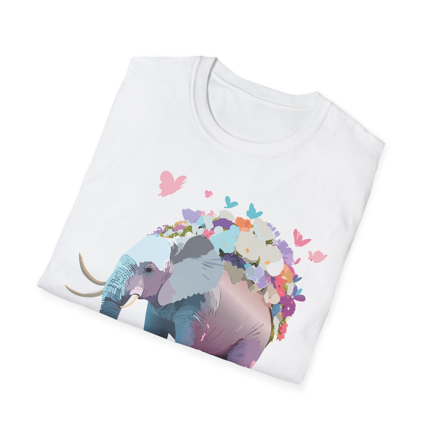 Elephant Graphic T Shirt Unisex Cotton Softstyle Tee Gildan 64000 Elephant Design For Animal Lovers