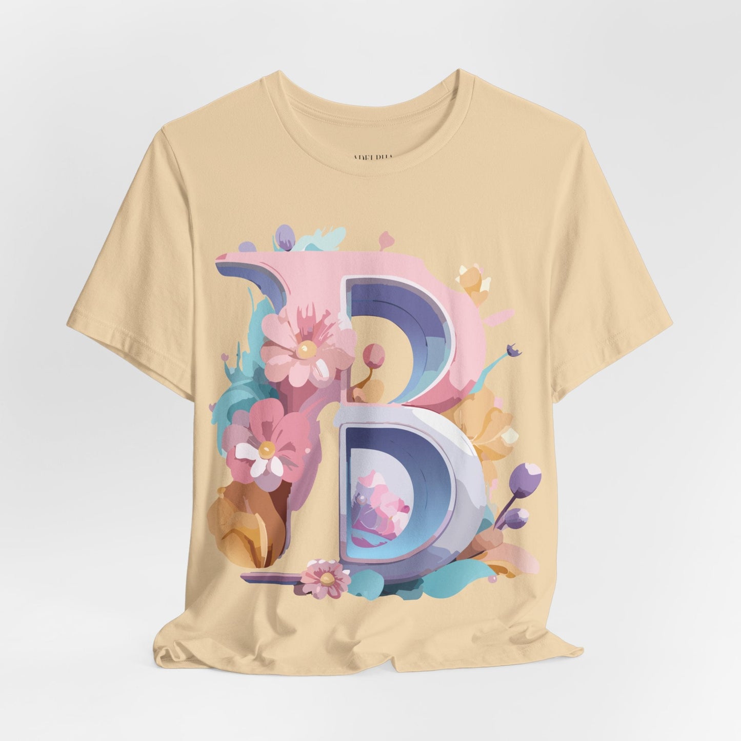 Letter B Shirt Unisex Graphic Tee By Adelpha With Vintage Inspired Artwork Short Sleeve