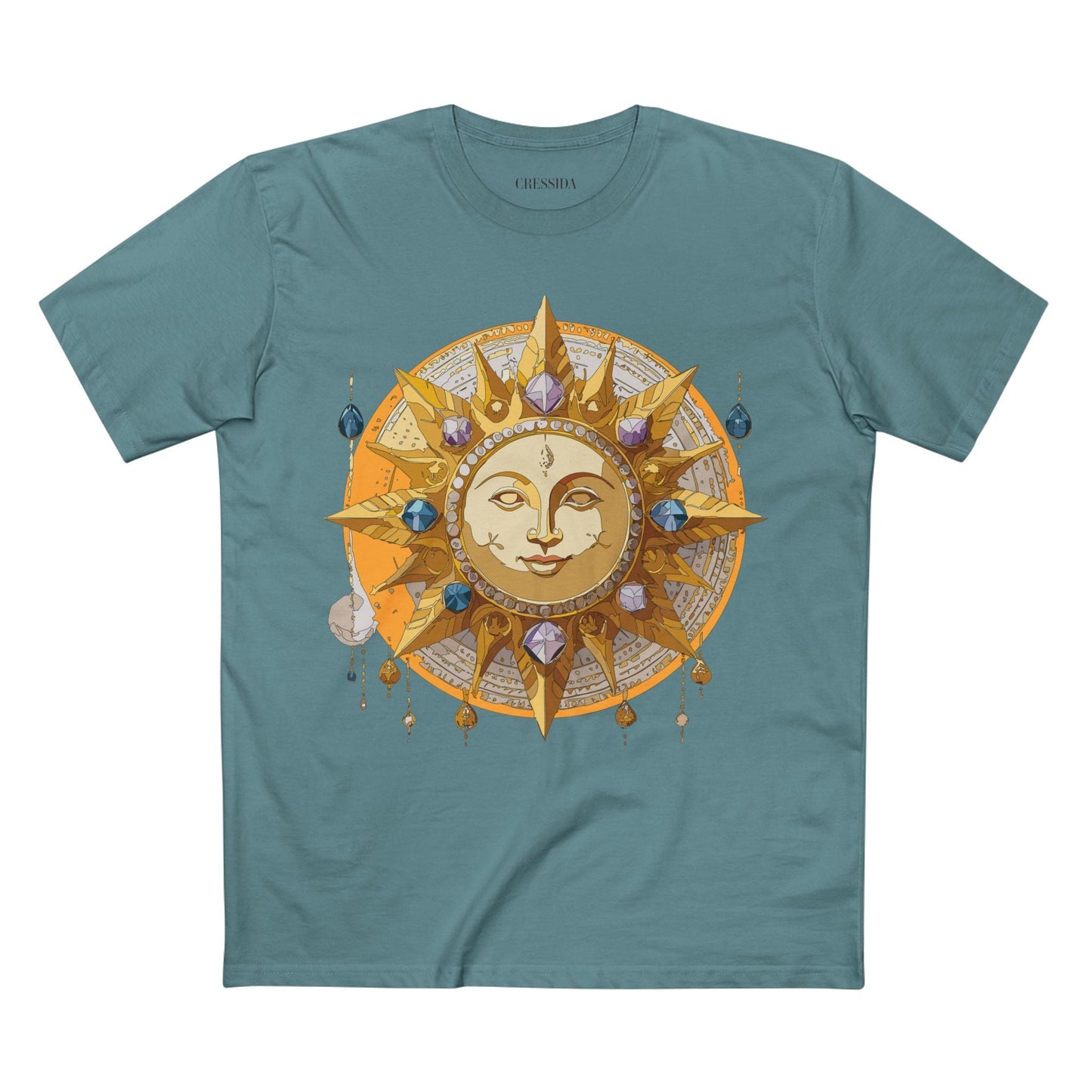 Gold Sun Graphic Unisex 100 Cotton T-Shirt with Golden Art Design 3