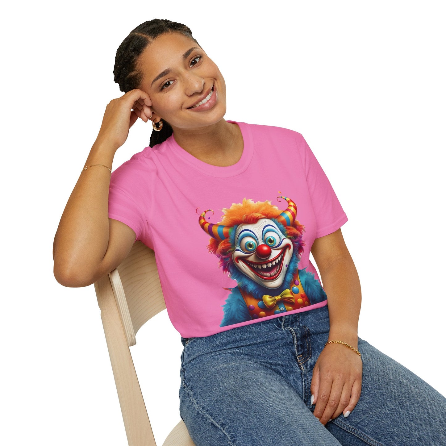 Unisex Clown Shirt Circus Tee Funny Man Shirt Scary Man Shirt Gildan Softstyle 64000