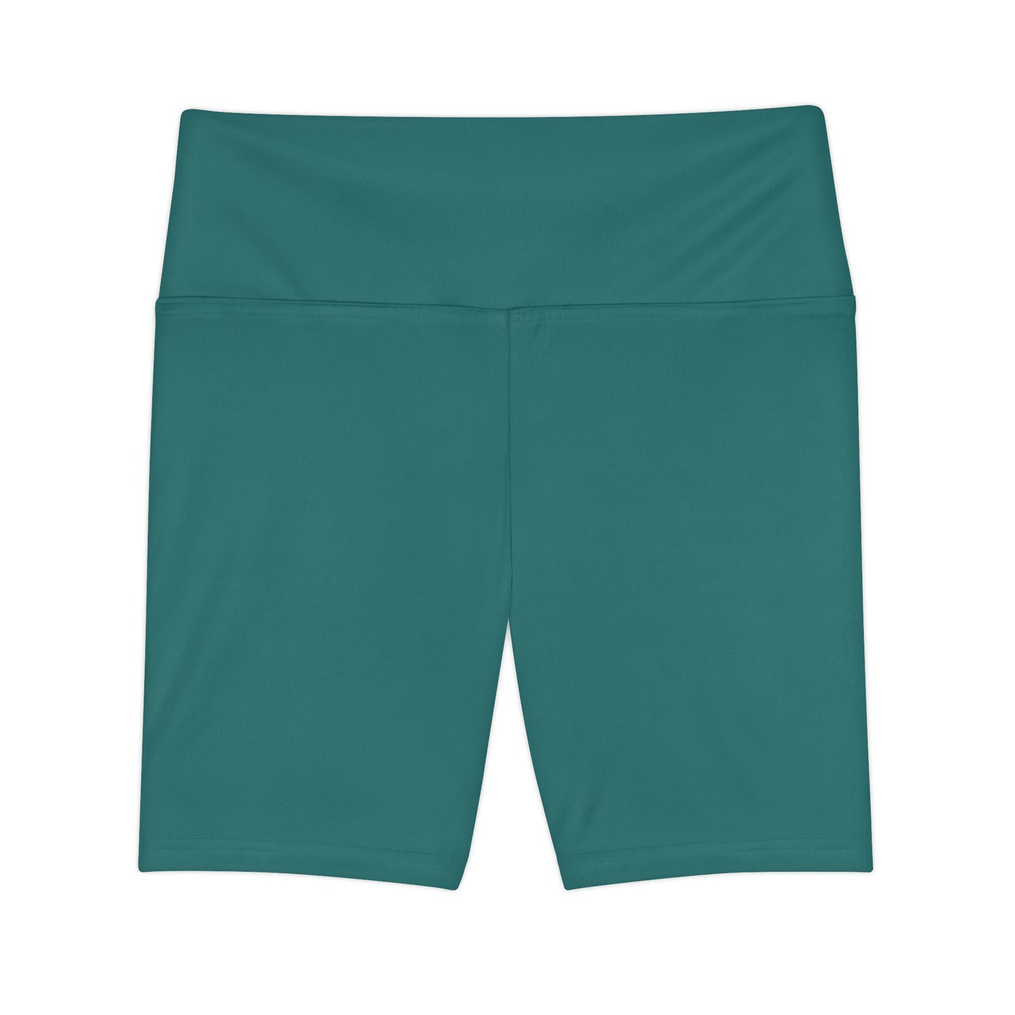 Pine Teal Women’s Workout Shorts — High-Waist Active Bike Shorts (Solid Teal)