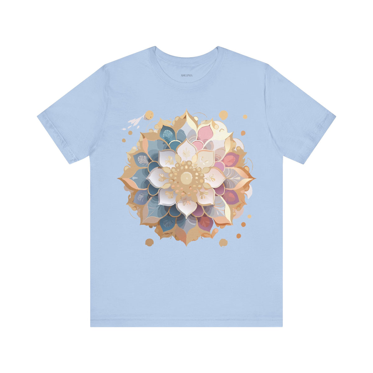 Mandala Graphic Unisex Cotton Bella+Canvas Tee with Floral Art Design n144
