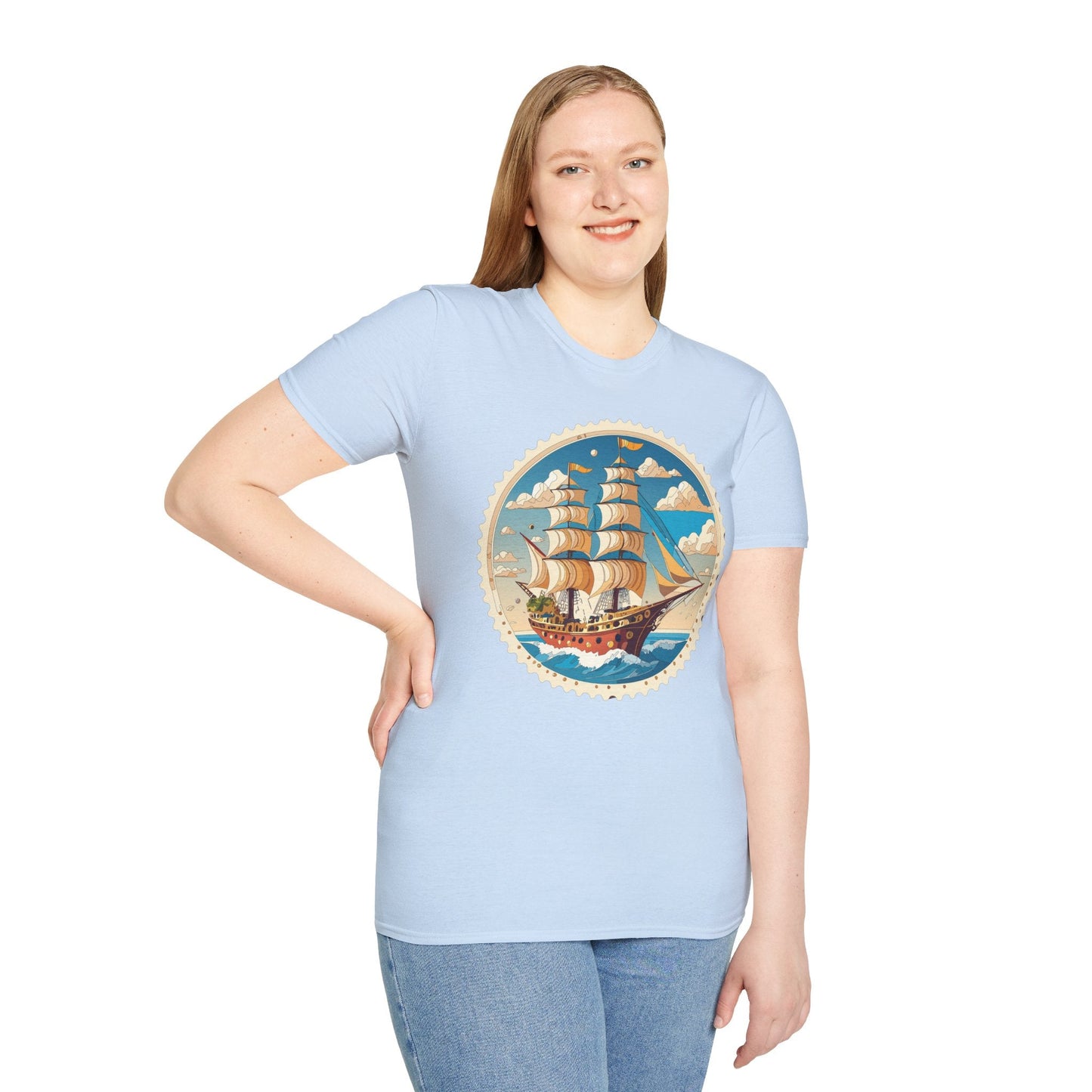 Nautical Ship Frigate Vessel T Shirts Unisex Tee Shirt Softstyle 64000 Ring Spun Cotton Comfort