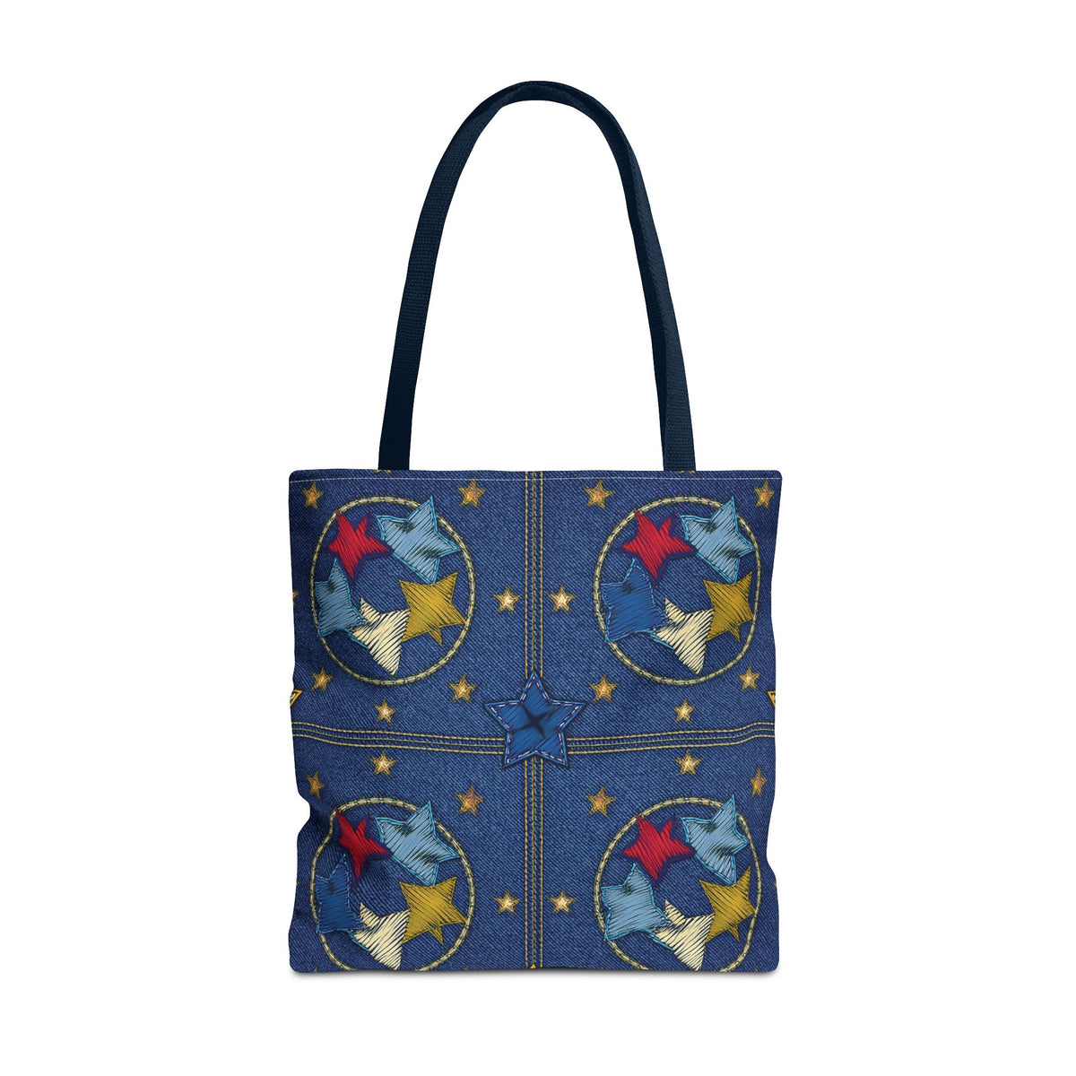 Denim Fabric Imitation Print Unisex Canvas Bag Poly Spun 3 Sizes Tote Bag 181-2