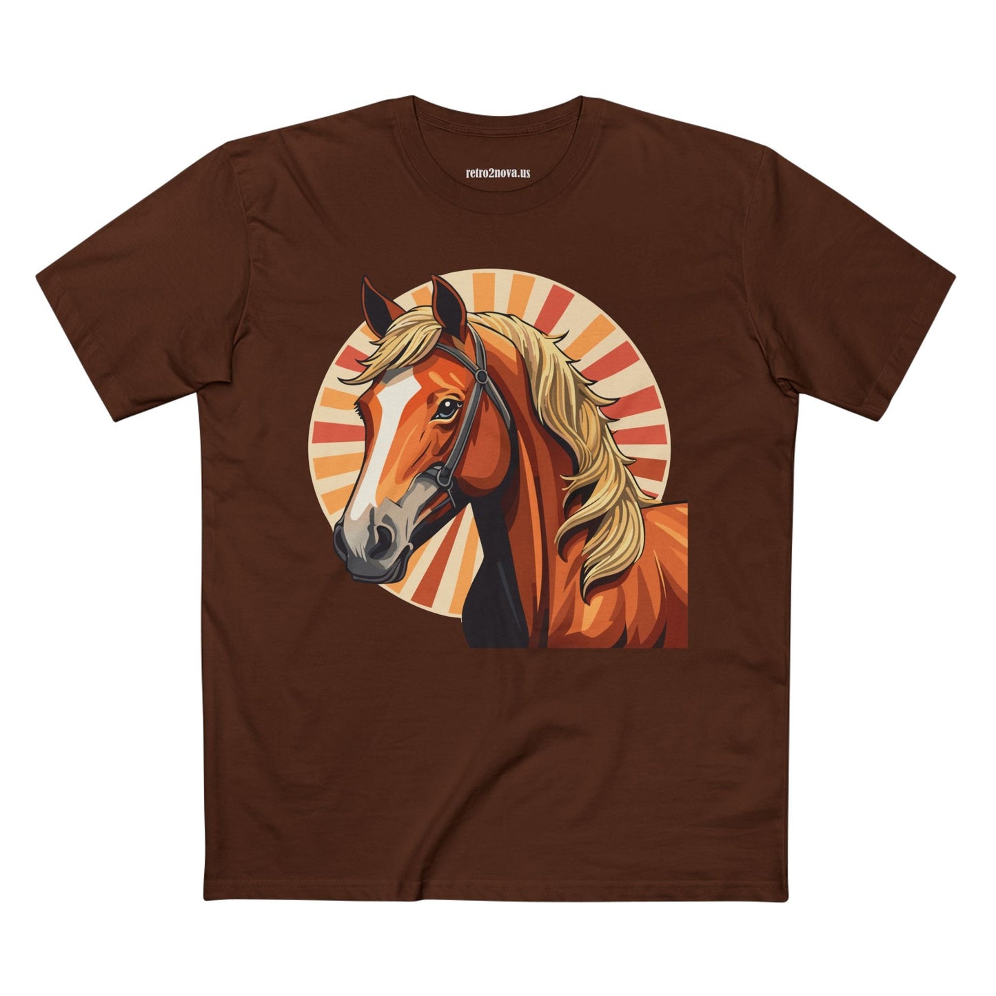 Unisex Premium Cotton Art Tee Featuring Horse Illustration Retro2Nova Animals Shirt Collection For All Seasons