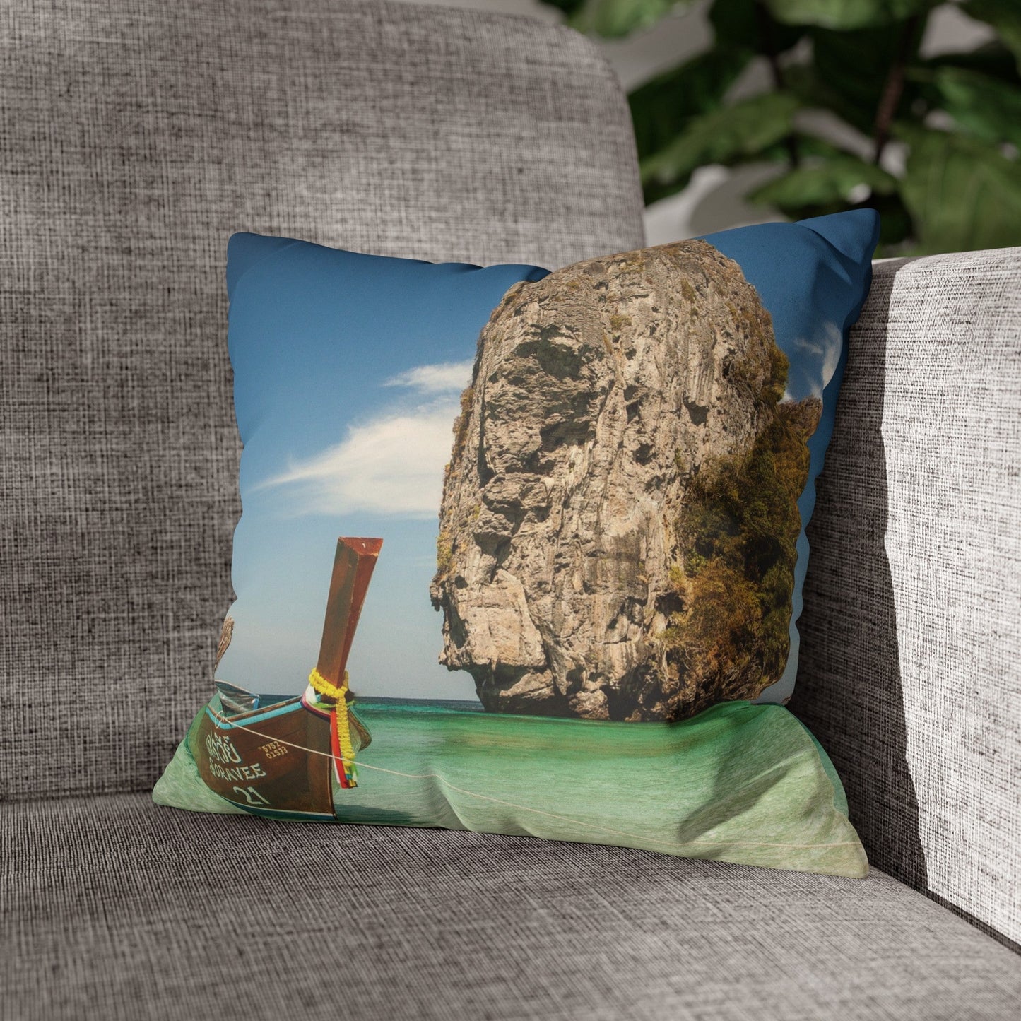 Beach Faux Suede Square Pillowcase